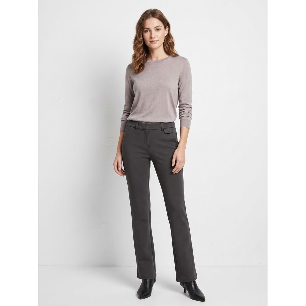 Theory Womens Dark Gray Slim Straight Leg Stretch Trousers Pants Size 00